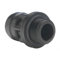 John Guest Straight Adaptor – BSP Thread  15mm x 3/4 BLACK ( PM011516E )